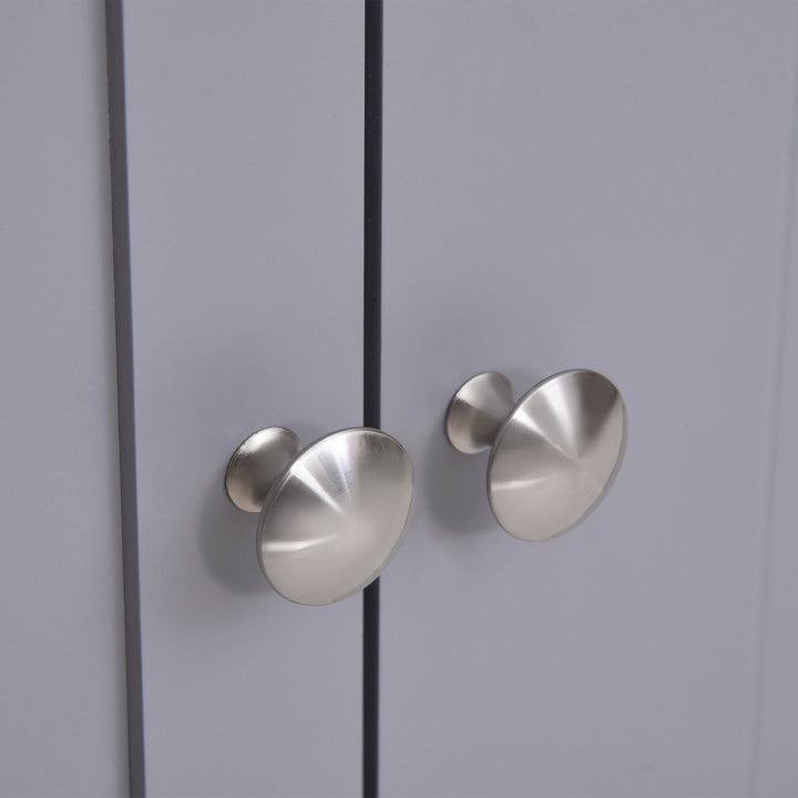 MCL 60x60cm Under-Sink Storage Cabinet w/ Adjustable Shelf Handles Drain Hole Bathroom Cabinet Space Saver Organizer White and Grey