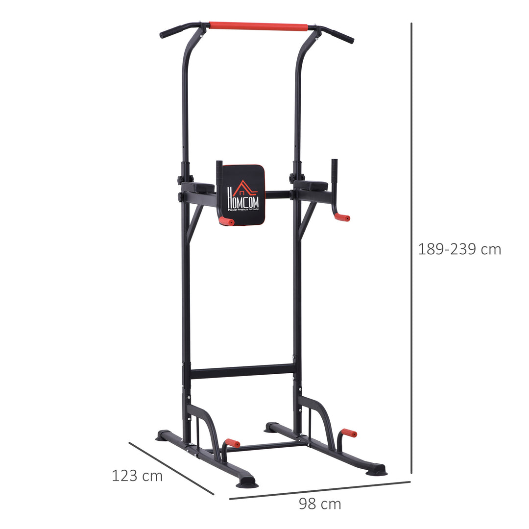 HOMCOM Pull Up Station Bar Power Tower Station for Home Office Gym Traning Workout Equipment | Aosom UK