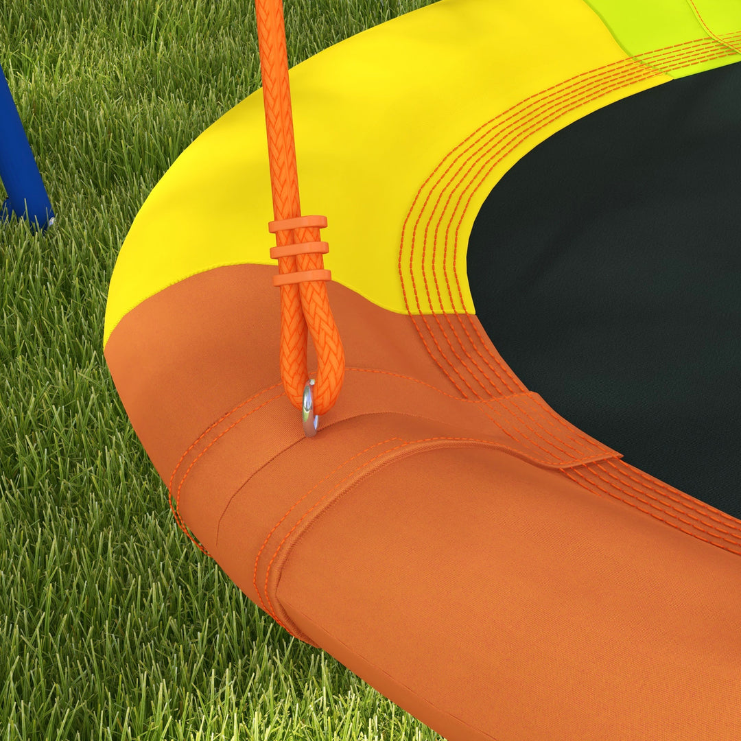 Metal Kids Swing Set Nest Swing Seat with A-Frame Structure for Outdoor Use - Multicoloured
