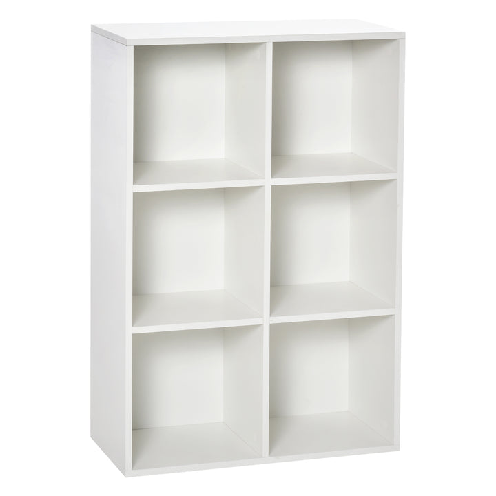 HOMCOM Six-Cube Bookcase - White Wood Effect