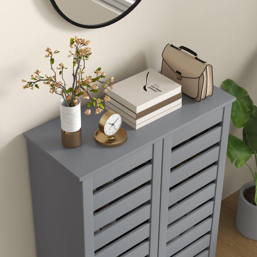 Narrow Shoe Cabinet for Entryway, 5-Tier Slim Shoe Storage Cabinet wit