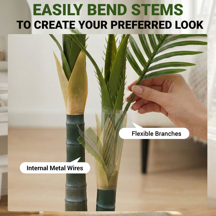 Artificial Palm Tree with 16 PEVA Leaves, 150cm Decorative Artificial 