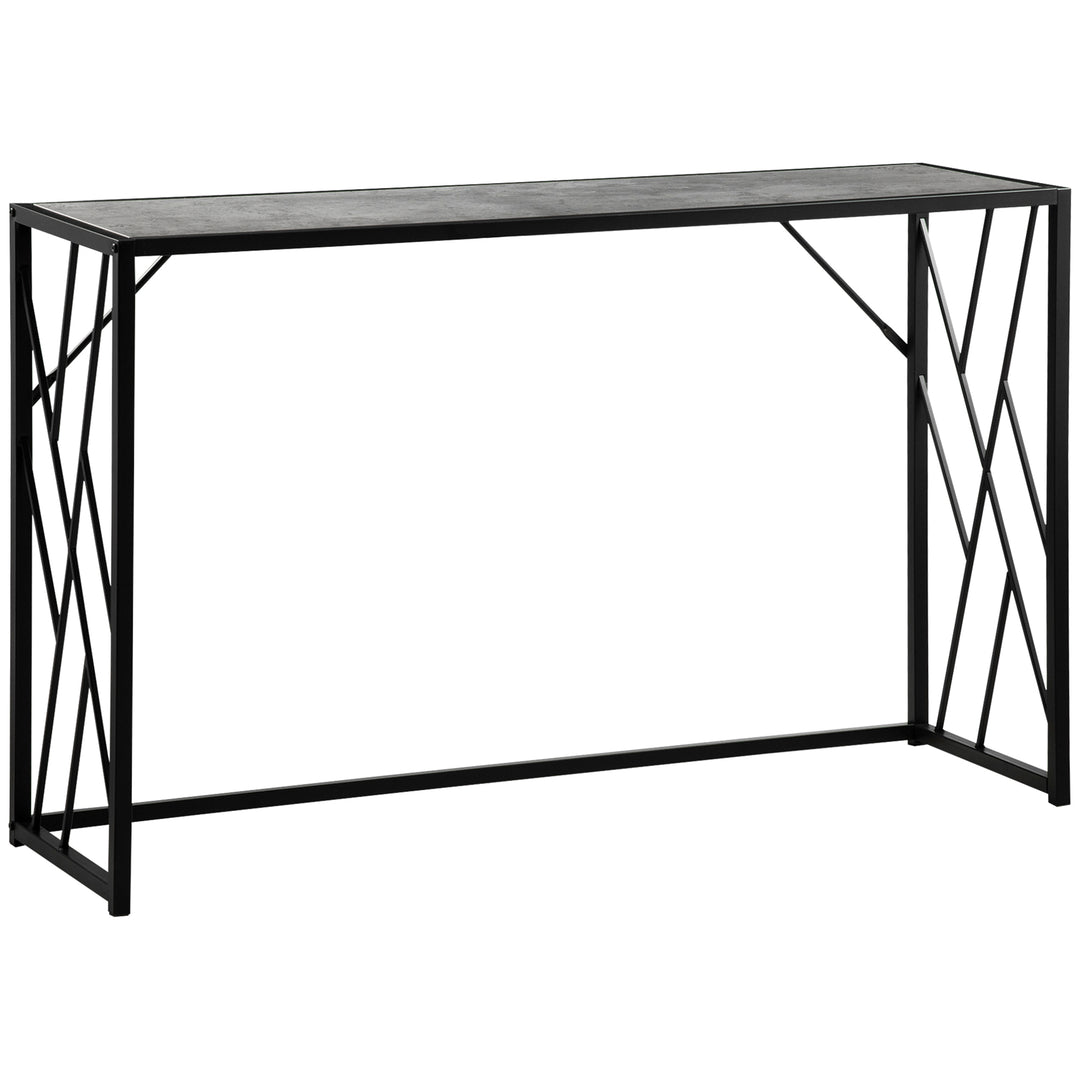 HOMCOM 120cm Hallway Console Table, Industrial-Style Sofa Table with Sturdy Metal Frame, for Lounge or Entryway, Grey