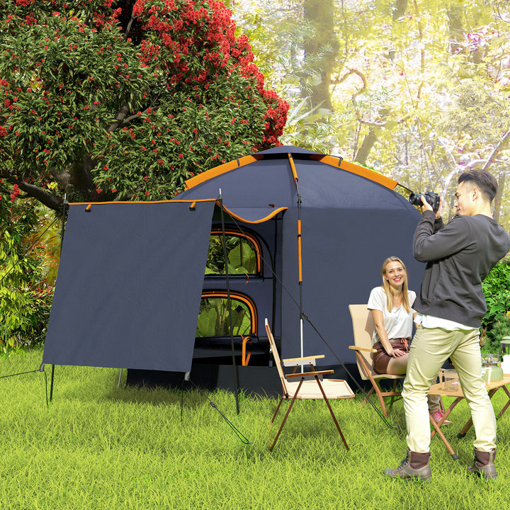Automatic Pop Up Camping Tent, Instant Setup 2-4 Man Tent with Mesh Windows, Waterproof & UV30+, Portable with Carry Bag for Fishing, Hiking, Backpacking, Dark Grey