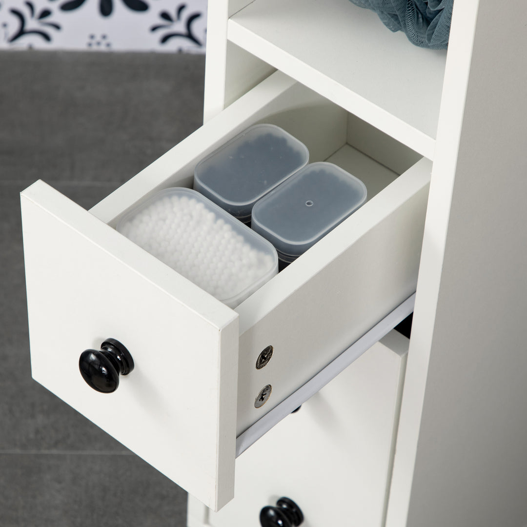 Slimline Bathroom Storage Cabinet - White