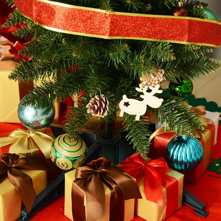 MCL 5ft Unlit Artificial Christmas Tree, Pencil Slim Xmas Tree with Solid Stand and Realistic Branches, Green