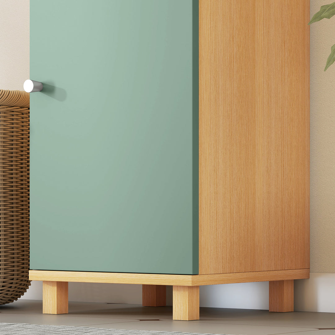 MCL Bathroom Cabinet with Adjustable Shelves and Open Shelves - Green