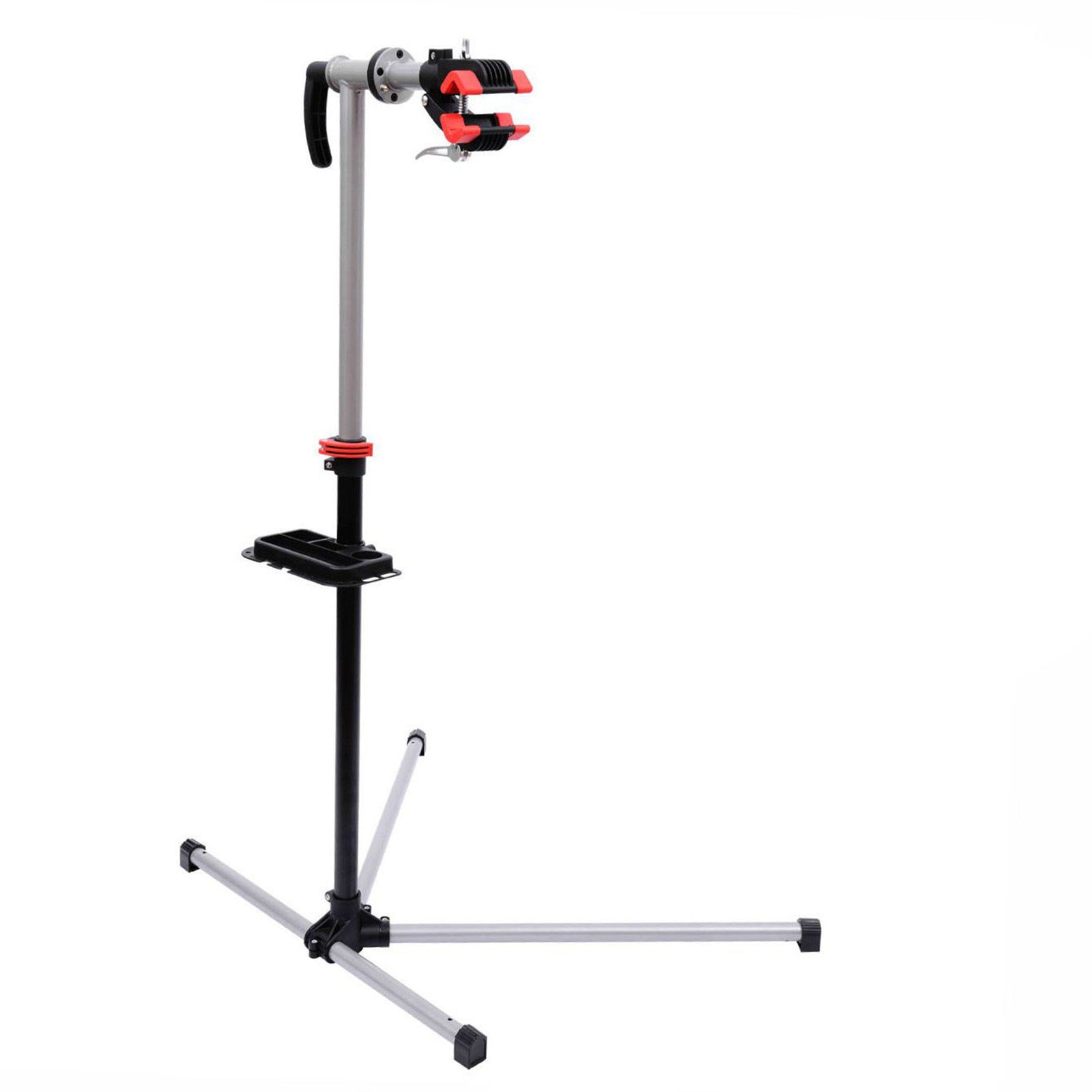 Bike Repair Stand Workstation, Bicycle Maintenance Workstand, Height Adjustable, with Tool Tray & 360° Rotating Adjustable Clamp for Home Mechanic Workshop