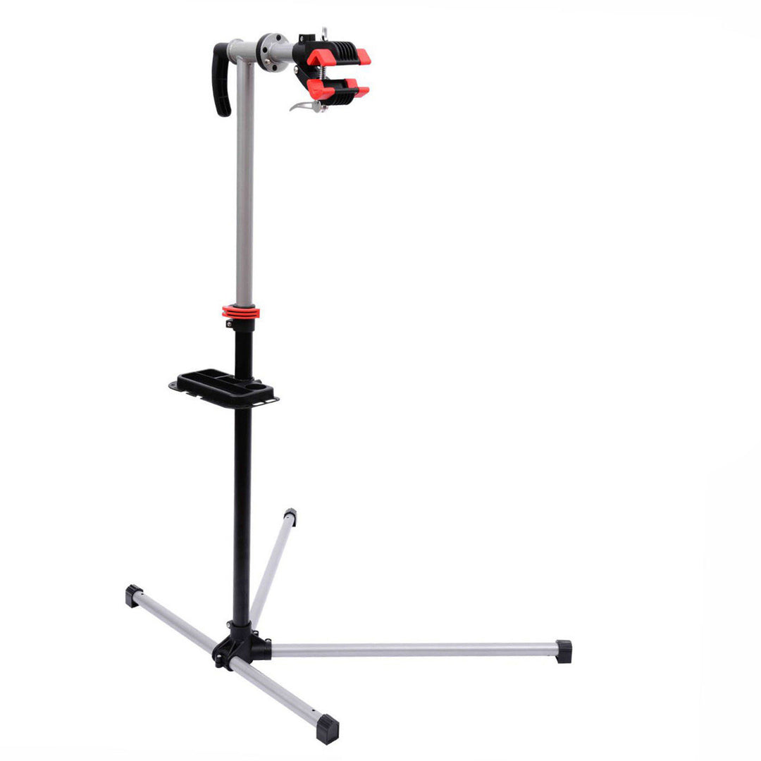 MCL Bike Repair Stand Workstation, Bicycle Maintenance Workstand, Height Adjustable, with Tool Tray & 360° Rotating Adjustable Clamp for Home Mechanic Workshop