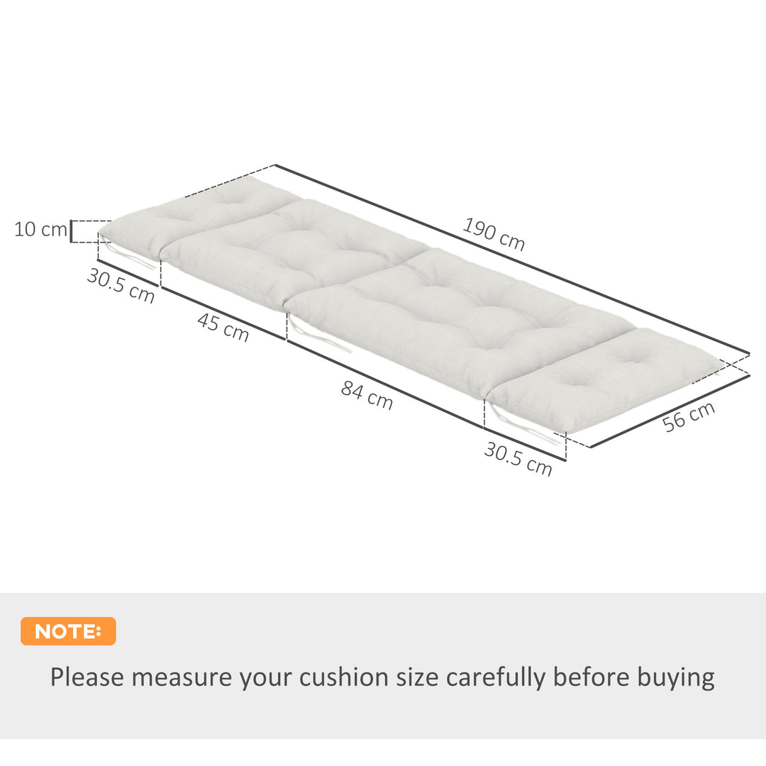 Set of Two 190 x 56cm Sun Lounger Cushions - Light Grey