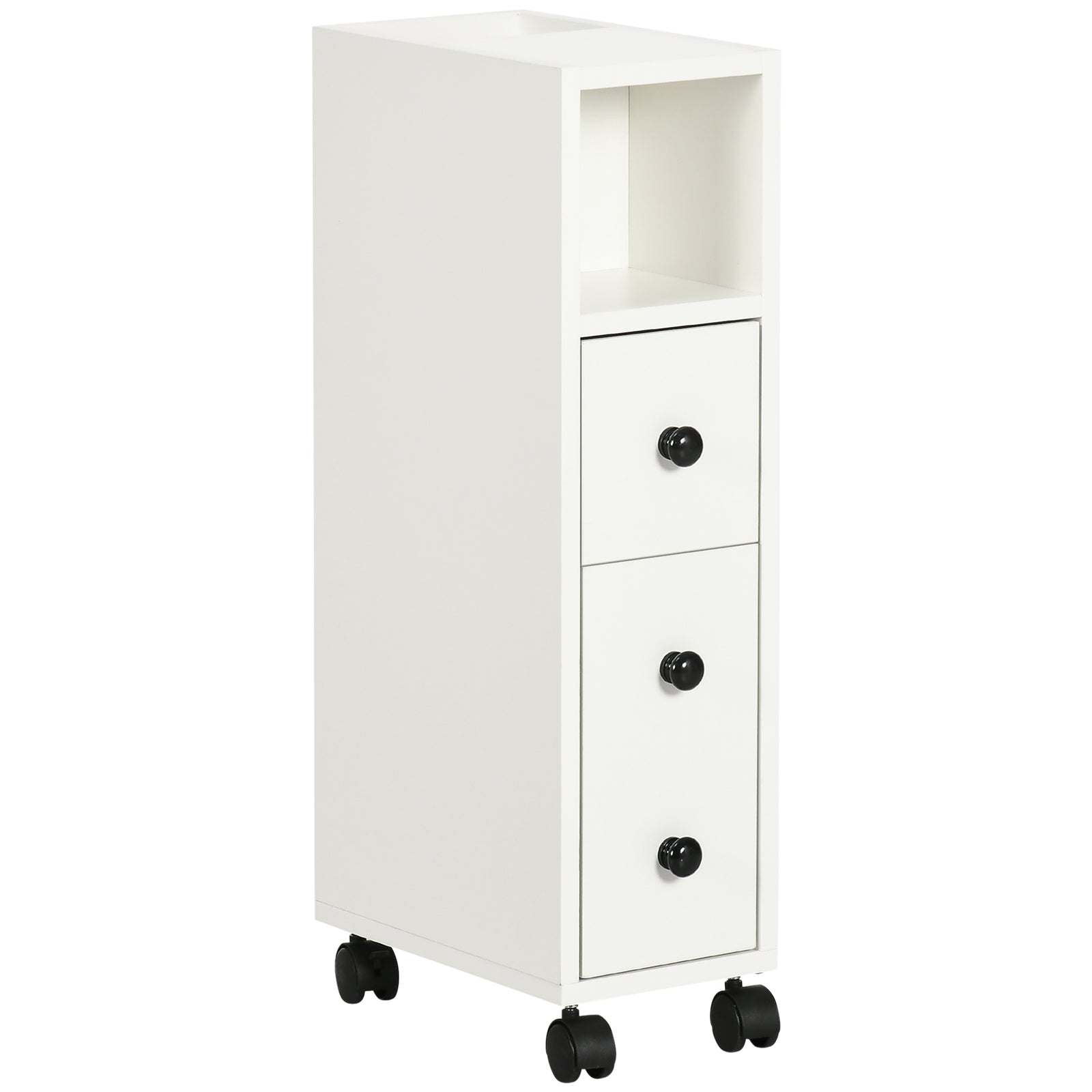 Slimline Bathroom Storage Cabinet - White