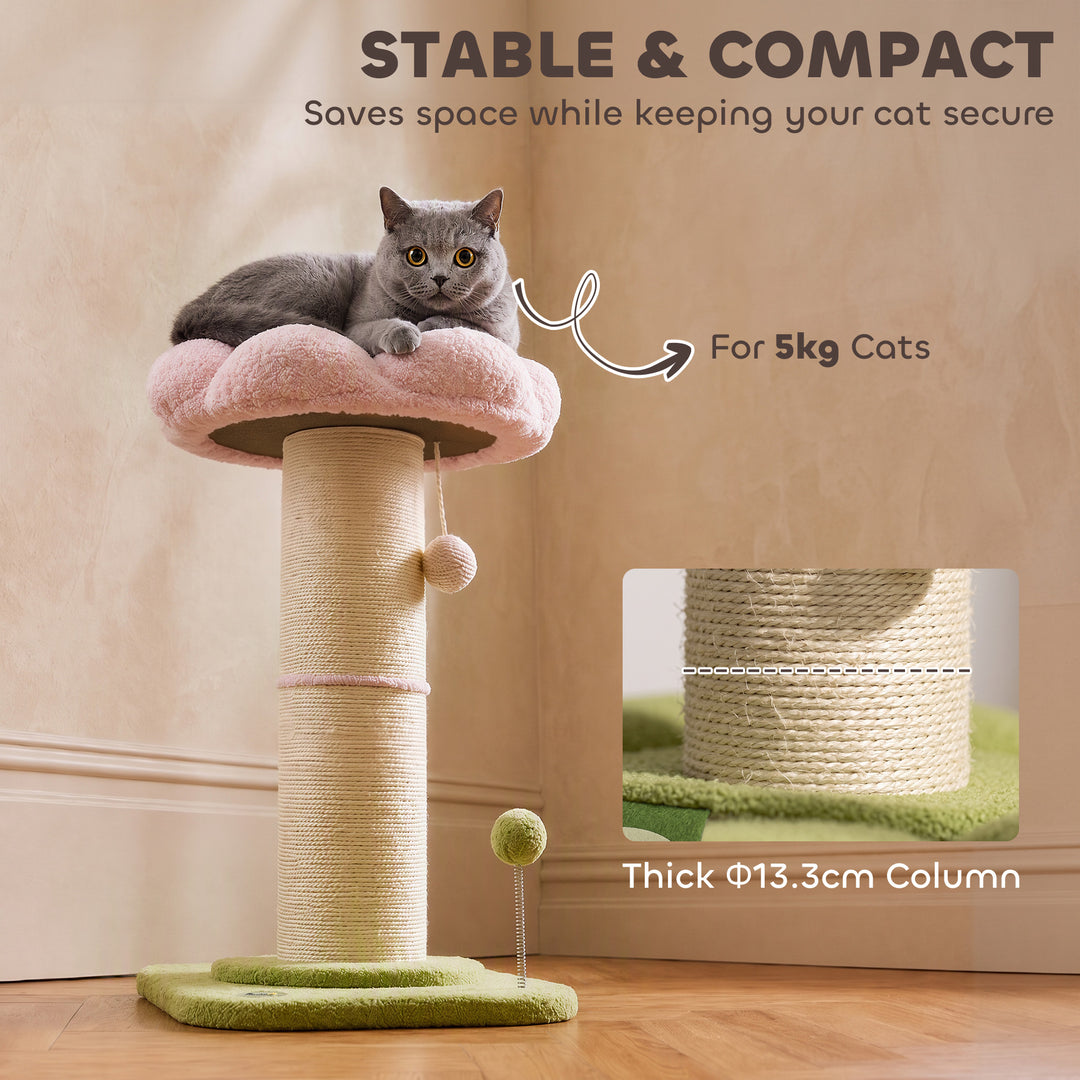 Cat Tree, Flower Cat Scratching Post with Thick Sisal Post, Dangling - view 5