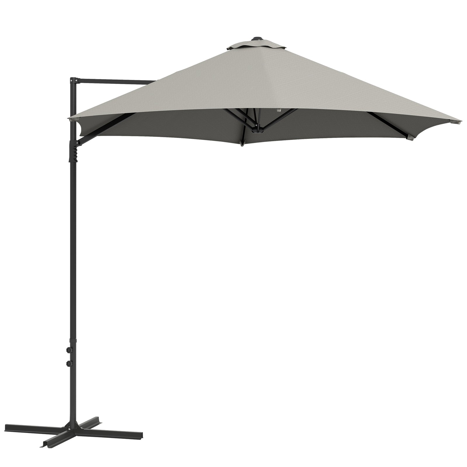 2.5m Rotating Cantilever Parasol - Light Grey