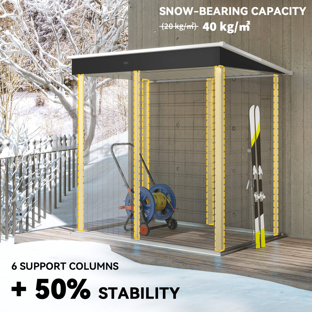 6 x 4ft Metal Garden Storage Shed, Outdoor Tool Storage Shed with Lockable Door and Gloves for Garden, Patio, Dark Grey