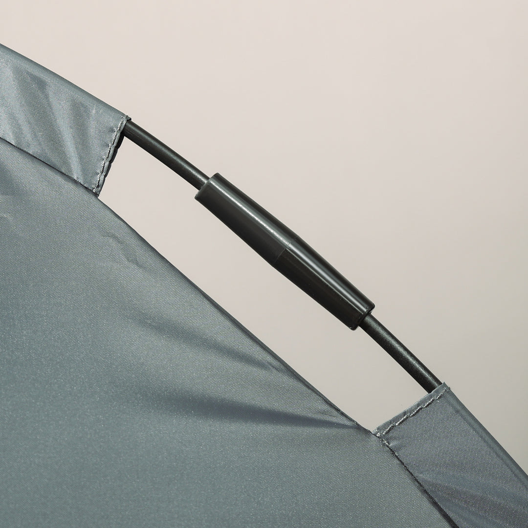 MCL Raised Dog Bed Waterproof Elevated Pet Cot with Breathable Mesh UV Protection Canopy Grey, for Medium Dogs, 76 x 61 x 73cm