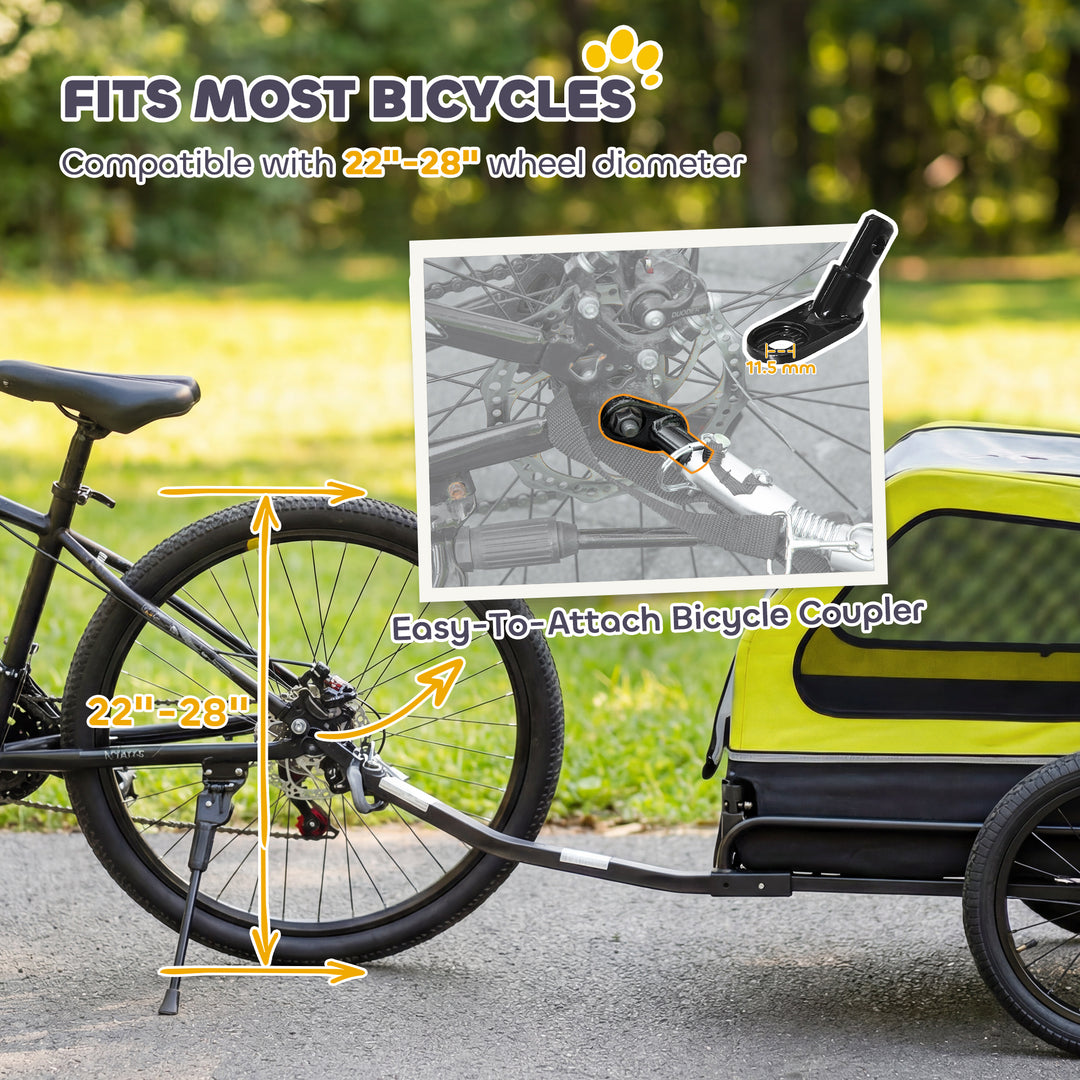 Dog Bike Trailer with Flip-Down Ramp Tailgate, Quick Release Frame, Un