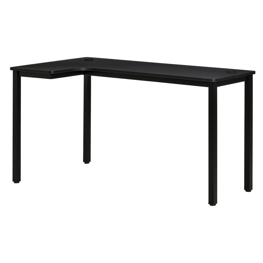 L-Shaped Gaming Desk, Computer Corner Desk, Home Office Workstation with Cable Management, 145 x 81 x 76cm, Black, Left