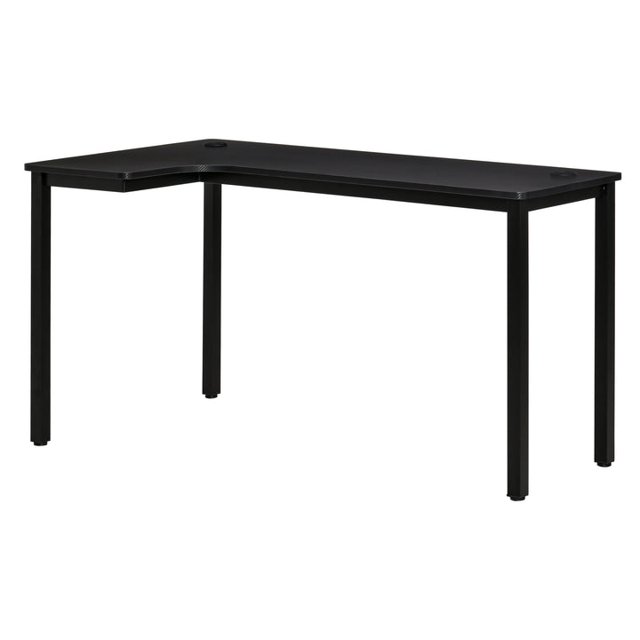 L-Shaped Gaming Desk, Computer Corner Desk, Home Office Workstation with Cable Management, 145 x 81 x 76cm, Black, Left