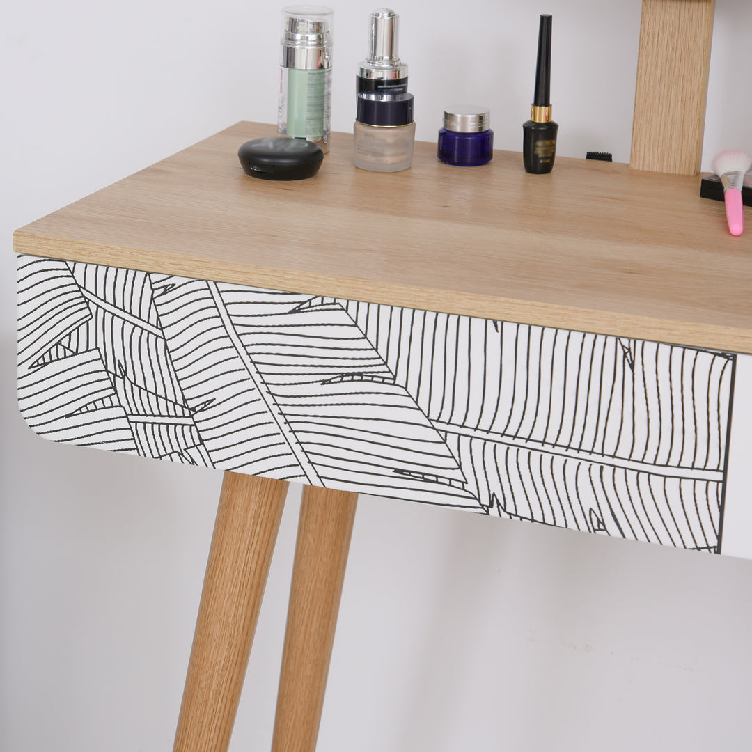 MCL Dressing Table with Drawer and Mirror height adjustable Wooden Oak Color  Bedroom Dressing Room Elegant and Durable