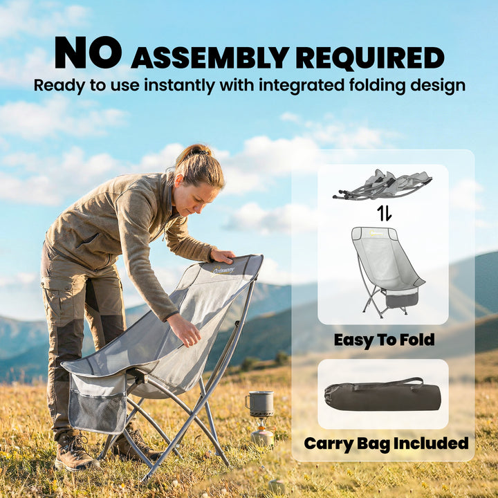 Camping Chair for Adults Heavy Duty Folding Camp Chair with Side Pocke
