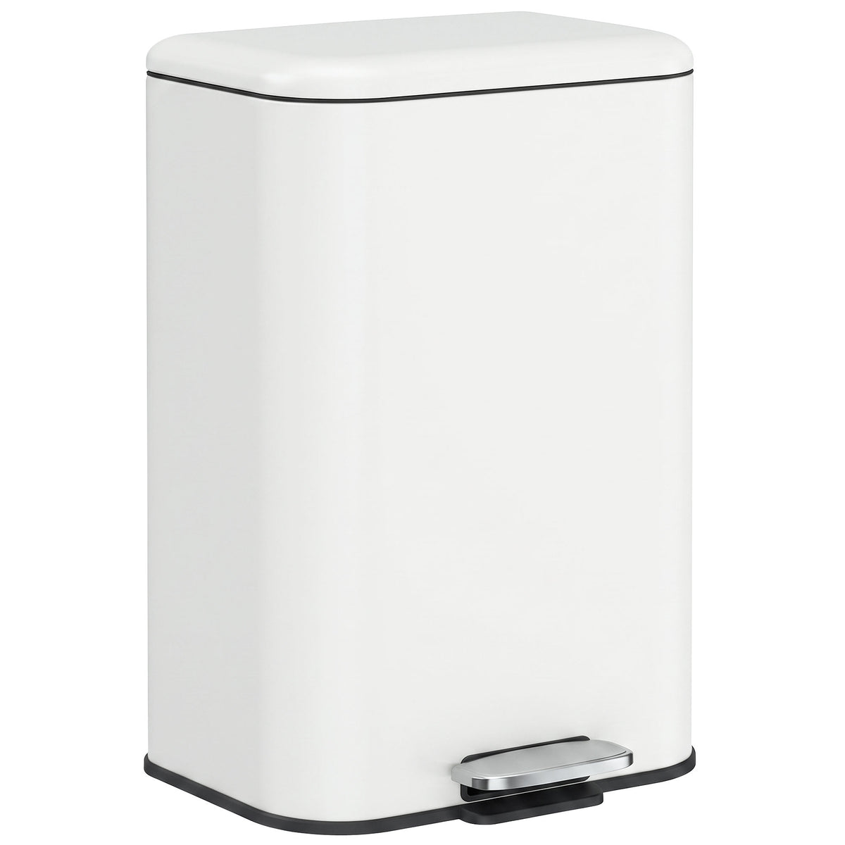 20 L Kitchen Pedal Bin, Metal Rubbish Bin with Removable Inner - Cream White