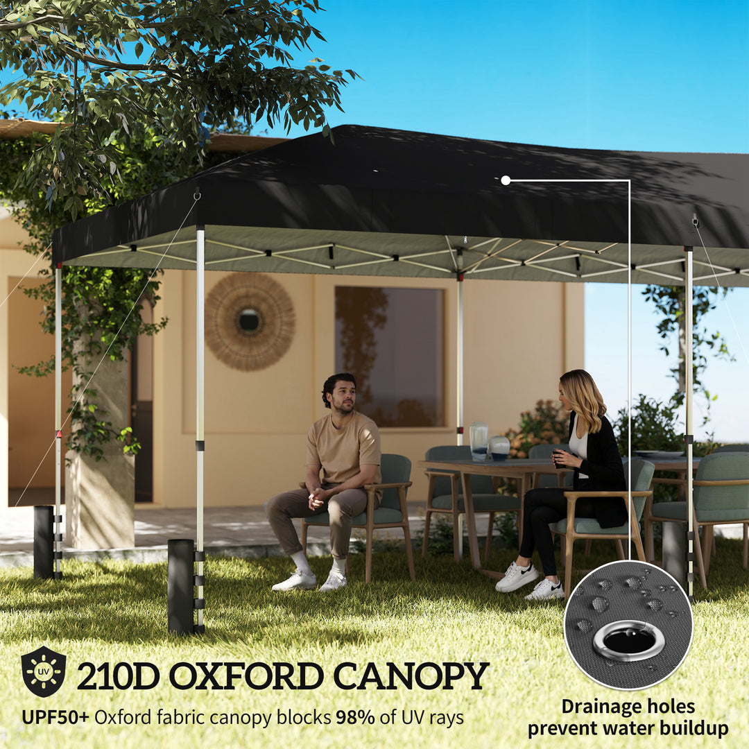3 x 6 m Pop Up Canopy with UV50+ Protection Garden Gazebo with 6 Sidew
