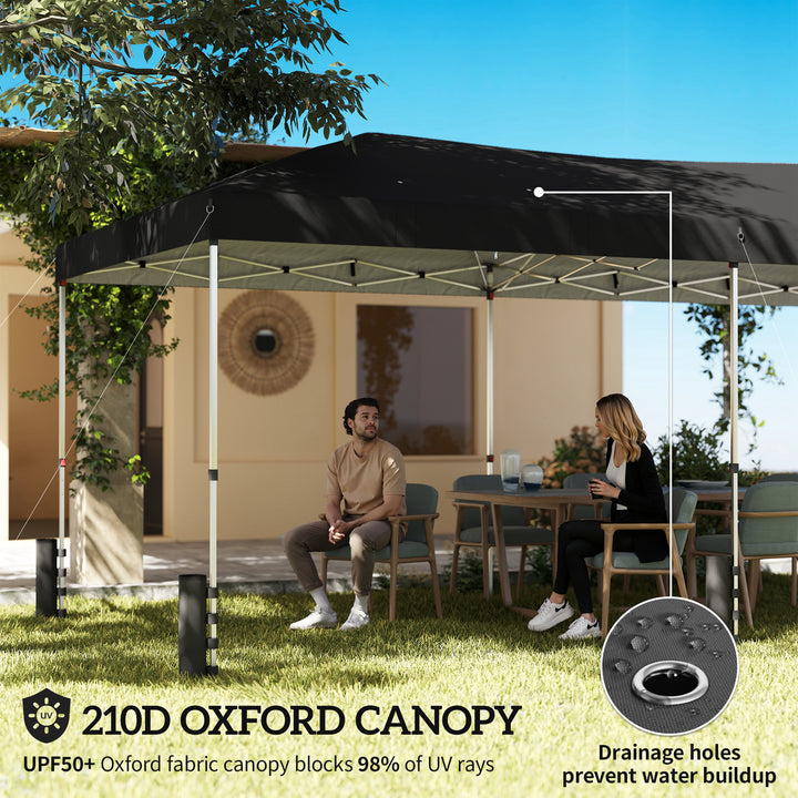 3 x 6 m Pop Up Canopy with UV50+ Protection Garden Gazebo with 6 Sidew