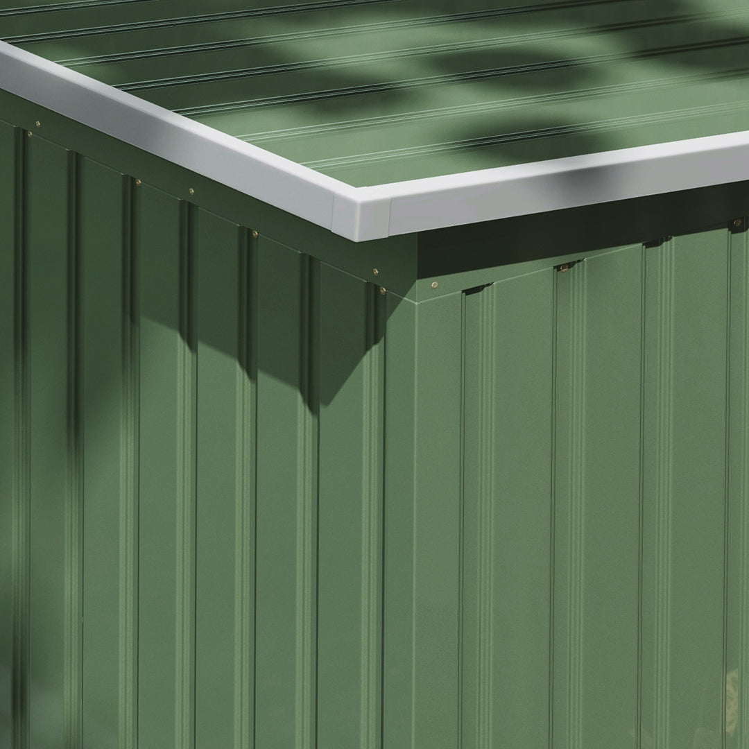 9ft x 4ft Metal Garden Shed, Outdoor Tool House with Foundation Kit, Ventilations and Double Doors, Light Green