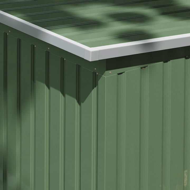 9ft x 4ft Metal Garden Shed, Outdoor Tool House with Foundation Kit, Ventilations and Double Doors, Light Green