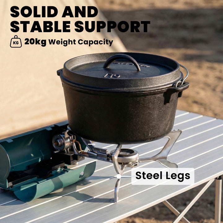 2670W Foldable Camping Stove with Safety Shut-Off, Piezo Ignition Gas 