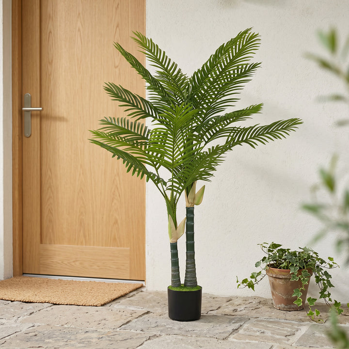 Artificial Palm Tree with 16 PEVA Leaves, 150cm Decorative Artificial 