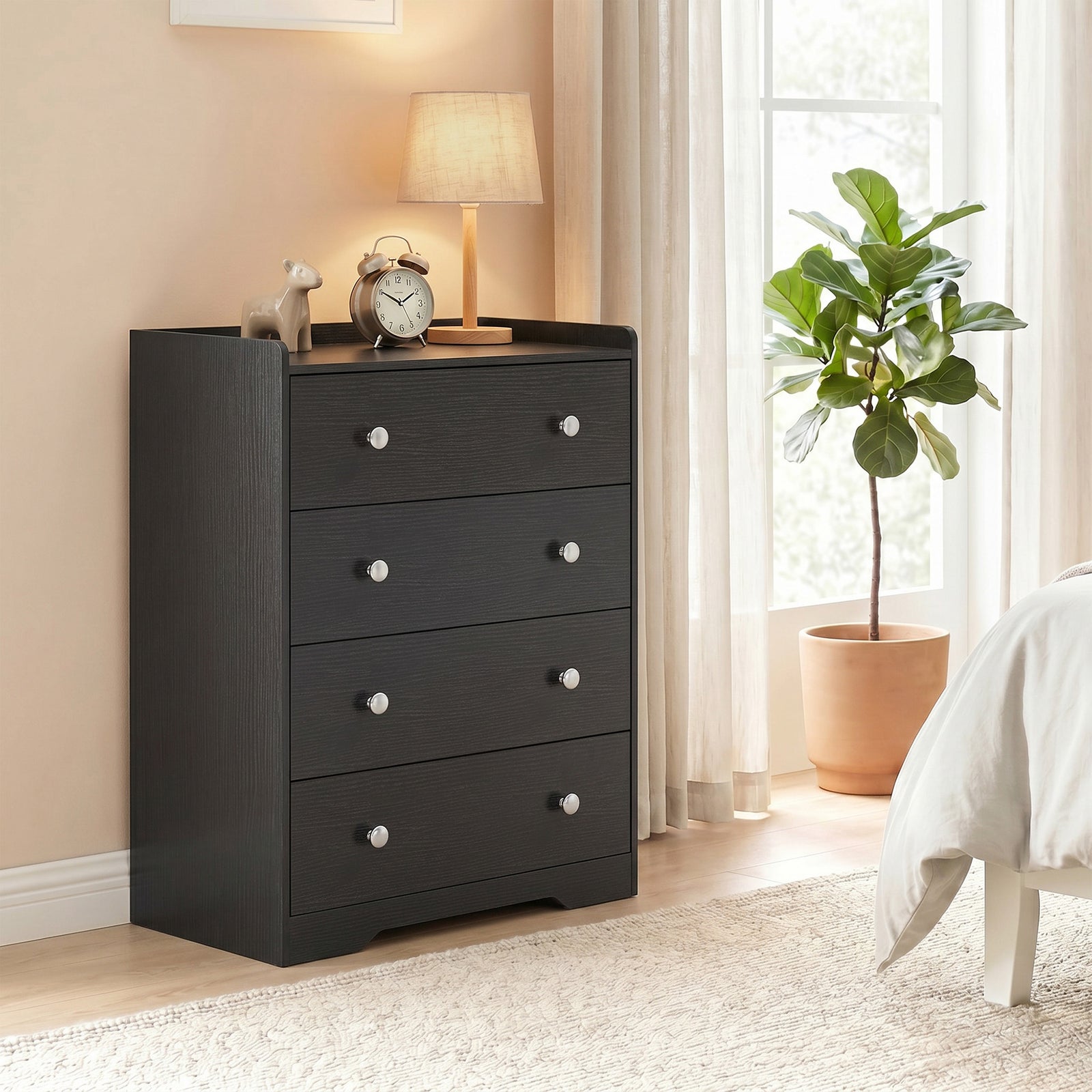 4 Drawer Chest of Drawers, Modern Dresser for Bedroom, Storage Cabinet