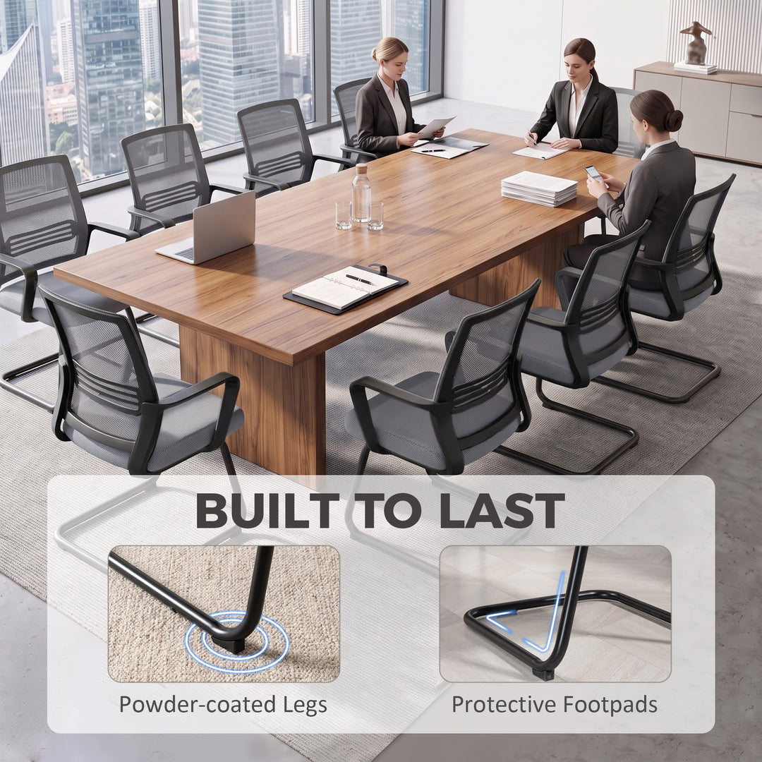 Padded Meeting Office Chair, Ergonomic Desk Chair No Wheels with Sled 