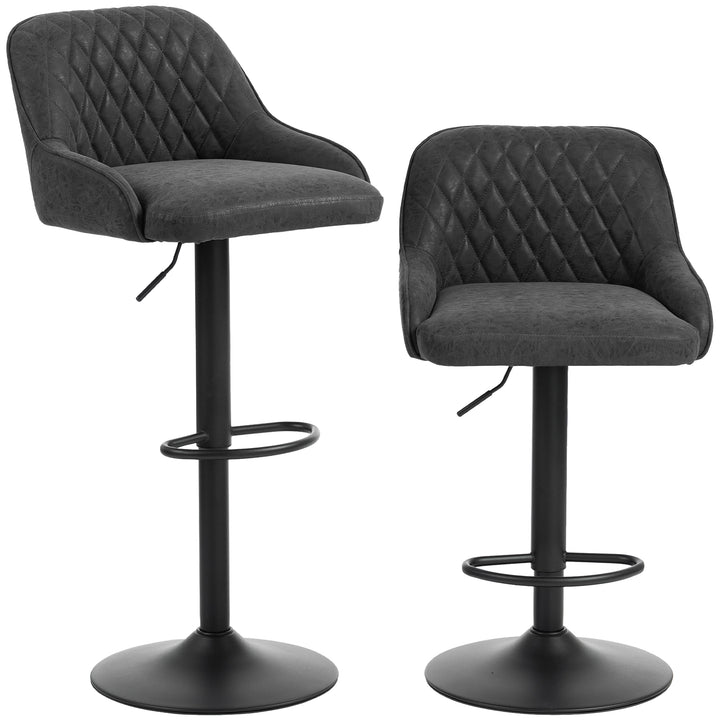 Bar Stools Adjustable Swivel Kitchen Chairs with Backrest Set of 2 for