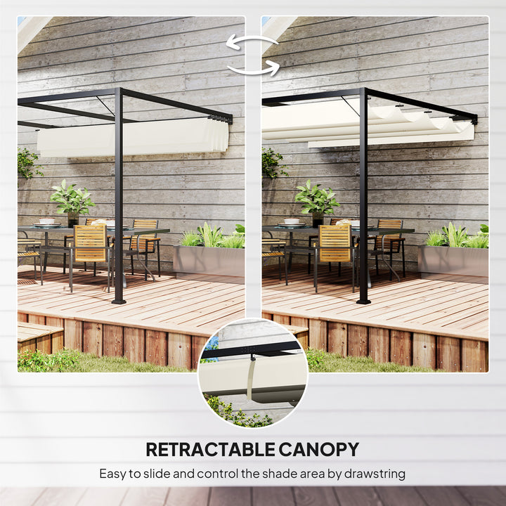 3 x 3 m Pergola, with Sliding Canopy - Cream White