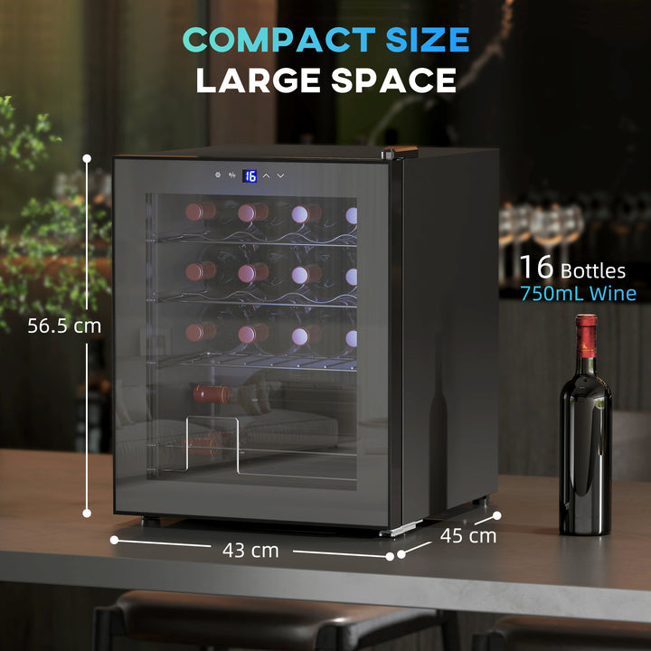 MCL 42L 16-Bottle Wine Cooler Fridge - Black