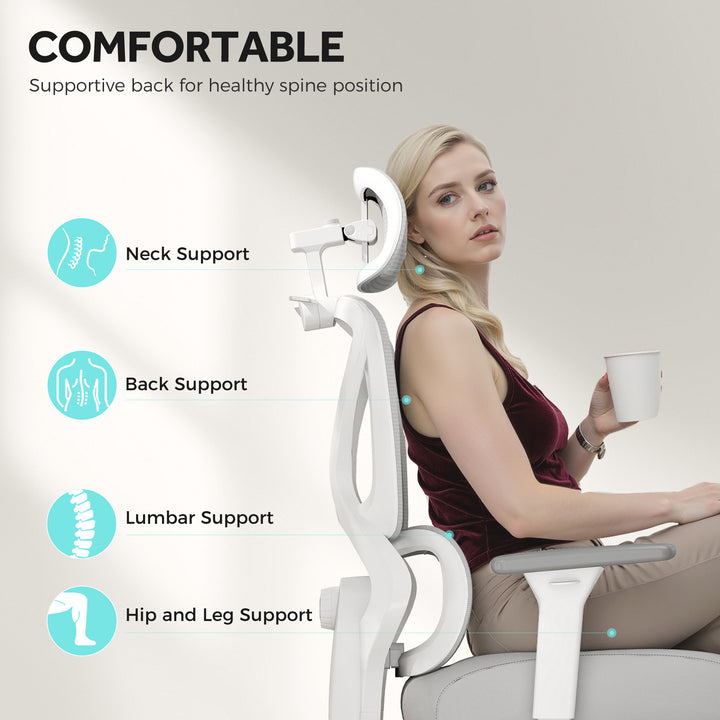 Ergonomic and Adjustable Office Chair - Grey