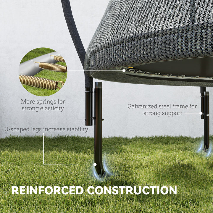 SPORTNOW 10ft Outdoor Trampoline with Enclosure Net, Spring Cover, Black