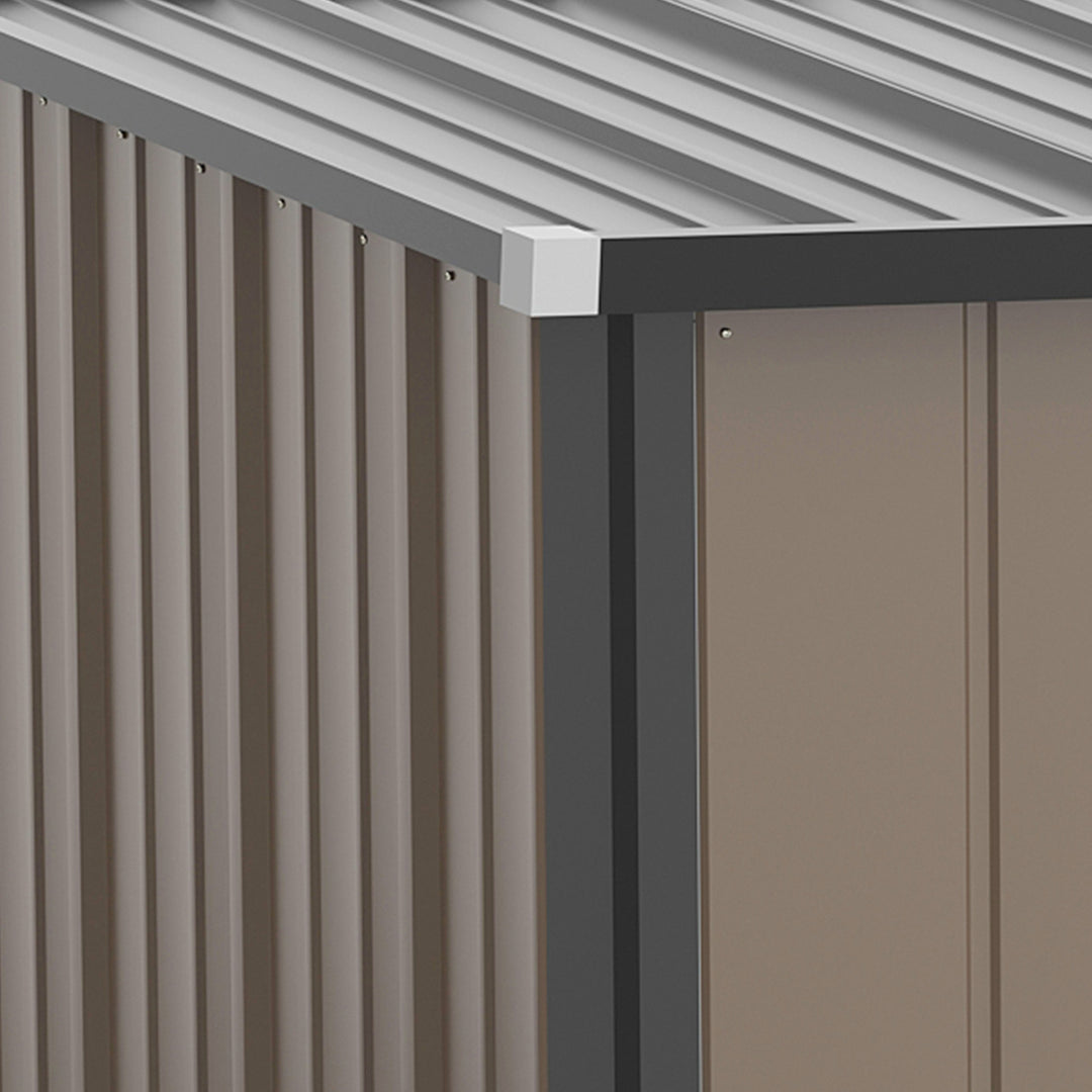 5.3 x 3.1ft Corrugated Steel Garden Shed - Brown