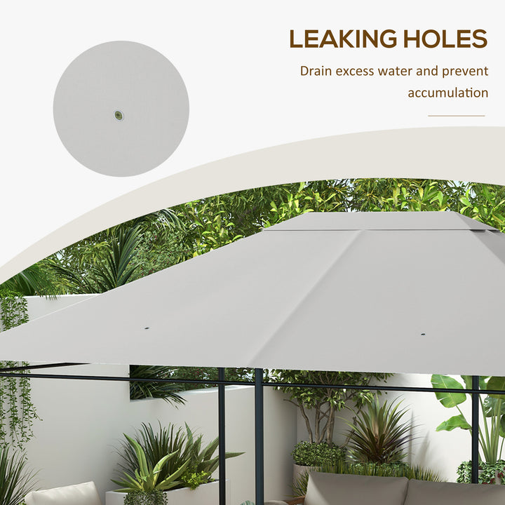 3 x 4m Gazebo Canopy Replacement Cover, Gazebo Roof Replacement (TOP COVER ONLY), Light Grey