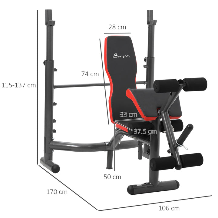 HOMCOM Multifunctional Weight Bench, for Arms, Legs, Abdomen