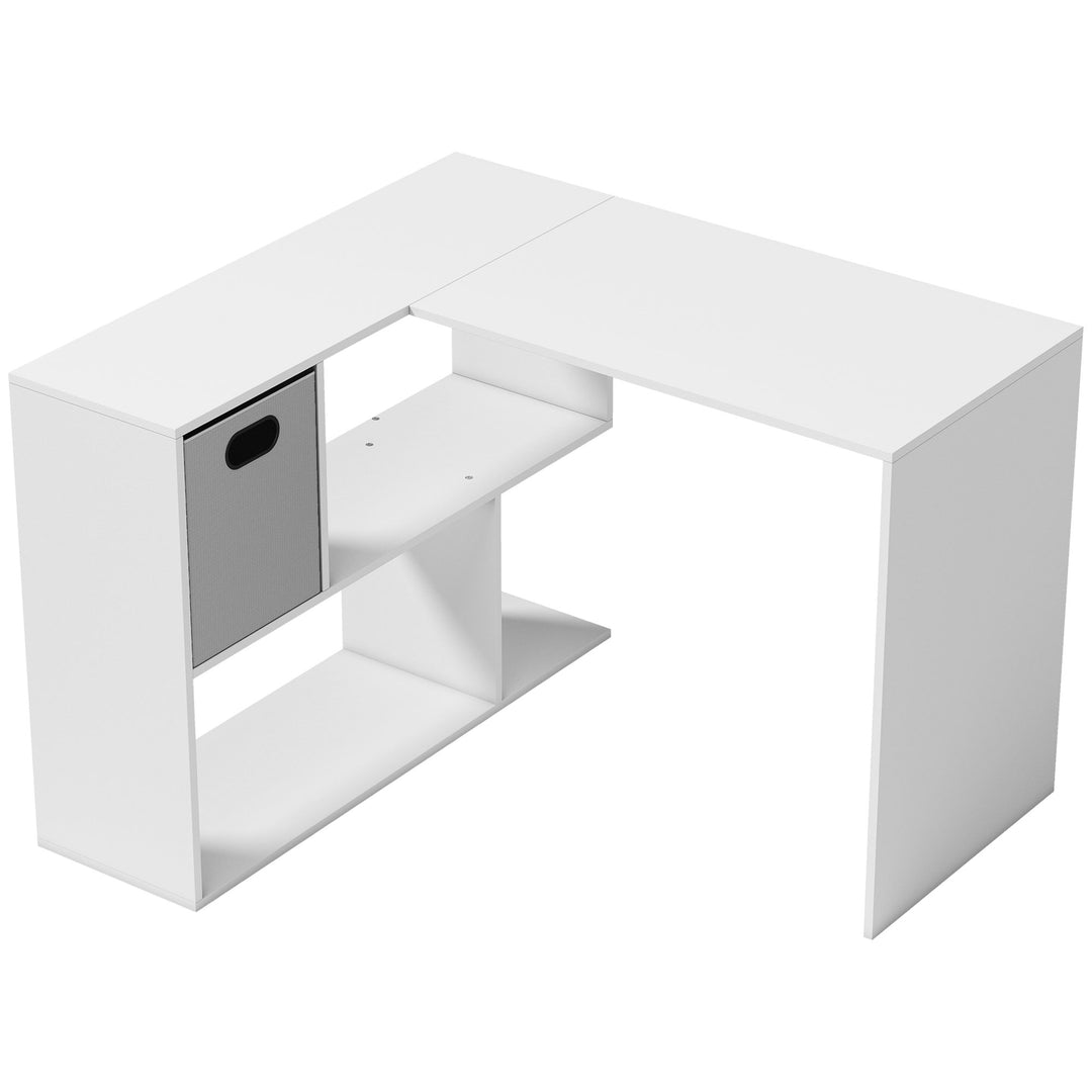 L Shaped Computer Desk, 110 x 100cm Reversible Corner Desk with Fabric