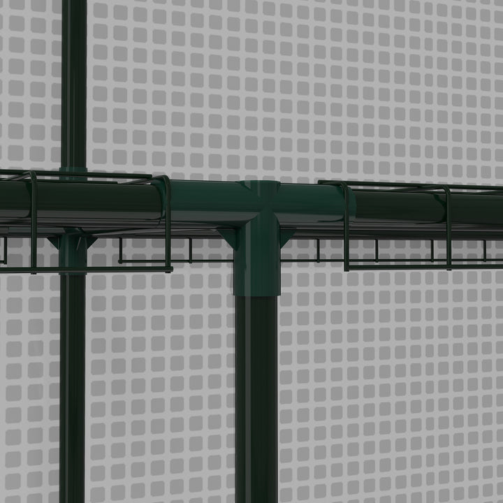 Walk-in Greenhouse with 3 Tier 12 Shelves, Small Greenhouse with Reinforced PE Cover, Garden Plant Growhouse with Roll-up Door and Three Mesh Windows, 140 x 213 x 190 cm, White