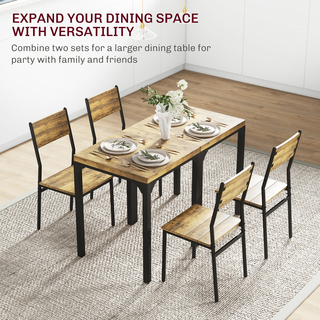 Three-Piece Minimal and Compact Dining Set, Rustic Brown