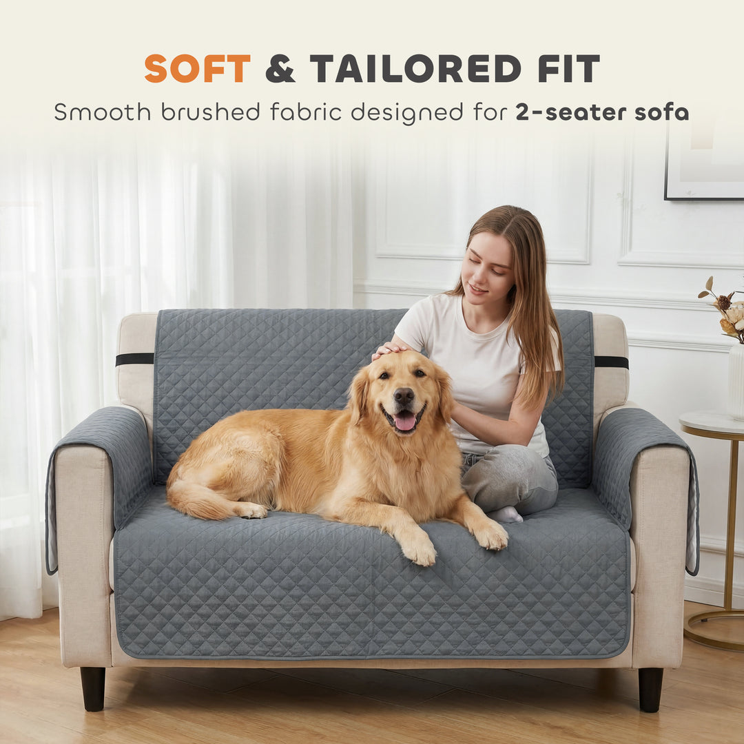 Waterproof Sofa Cover 2 Seater, Soft Couch Cover for Dogs Cats Pets, N