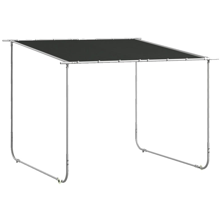 Outsunny 3 x 3(m) Mobile Pergola Kit, Portable Garden Gazebo with Wheels, Sandbags, Steel Frame, UV-Resistant