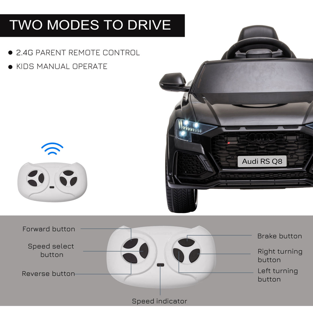 Licensed Audi RS Q8 Electric Ride On Car, with Remote Control, Black