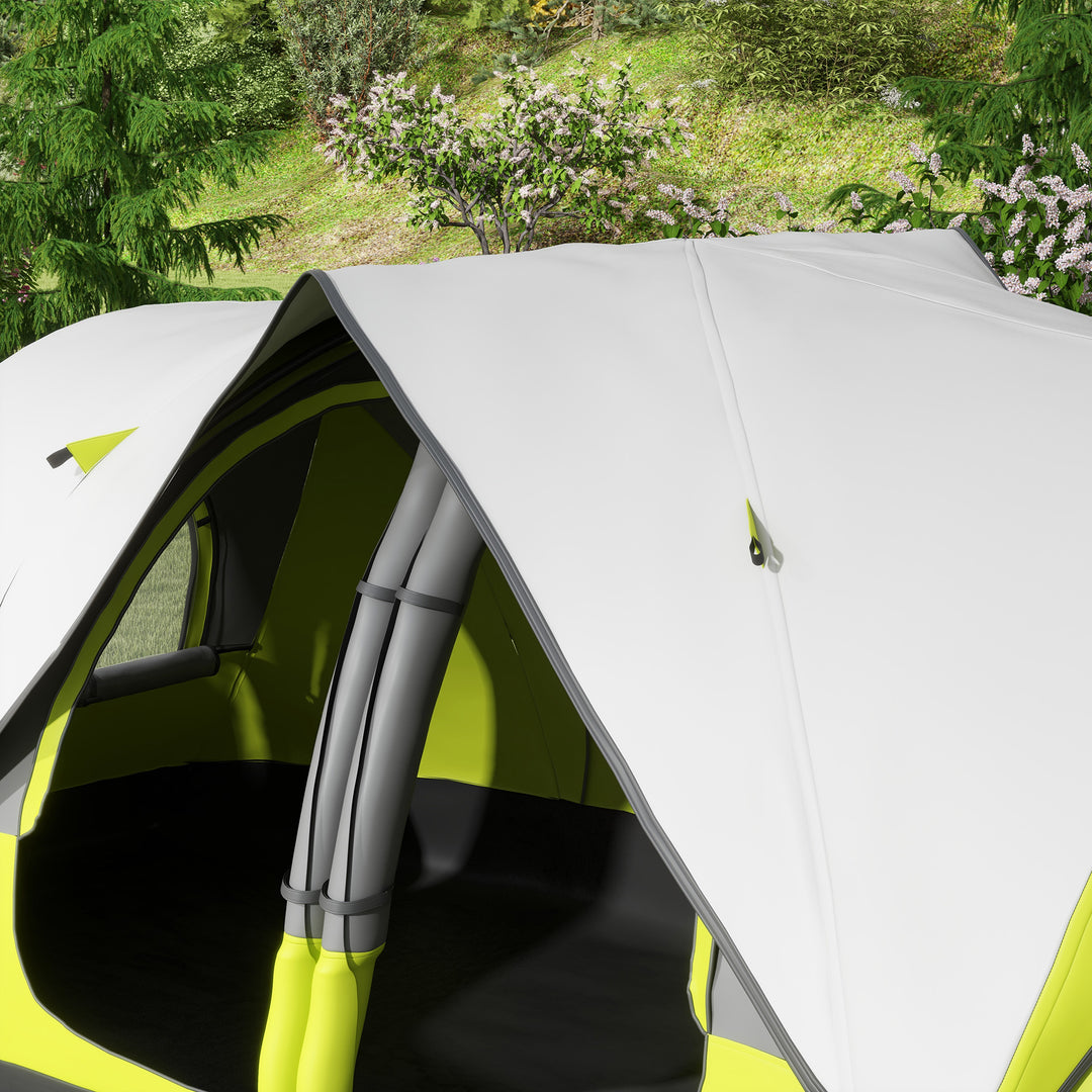 Camping Tent for 6-8 Man with 2000mm Waterproof Rainfly and Carry Bag for Fishing Hiking Festival, Yellow