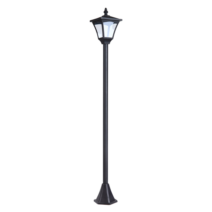 Outsunny Outdoor Solar Powered Post Lamp Sensor Dimmable LED Lantern Bollard Pathway 1.2M Tall – Black | Aosom UK