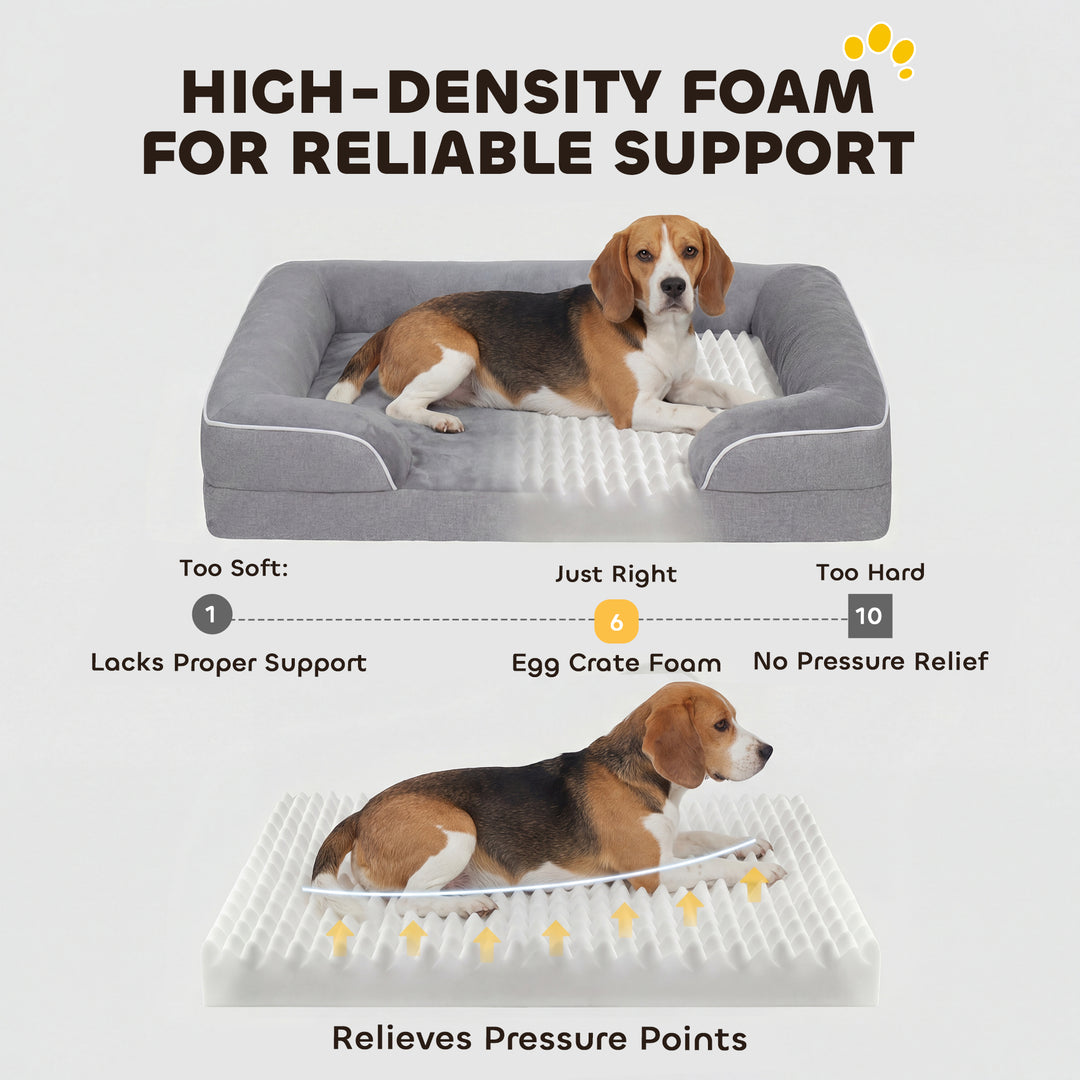 Dog Sofa Bed, Washable Pet Bed with Removable Cover and Non-Slip Botto